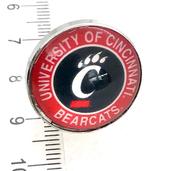 Uni of Cincinnati Bearcats Snap pin 20mm fit Gingersnaps brooch College sports - Picture 4 of 4